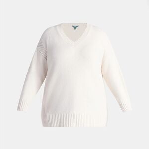 Terra & Sky NEW Oatmeal Heather V-Neck Tunic OPP Sweater Plus Size 24W-26W